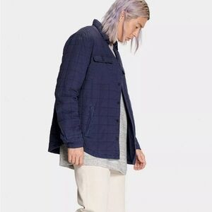 UGG Trent Quilted Shirt Jacket Shacket Taupe Gray Mens size Large‎